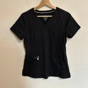 Beyond Scrubs Black Scrub Set EUC Sz XS Top and Bottoms